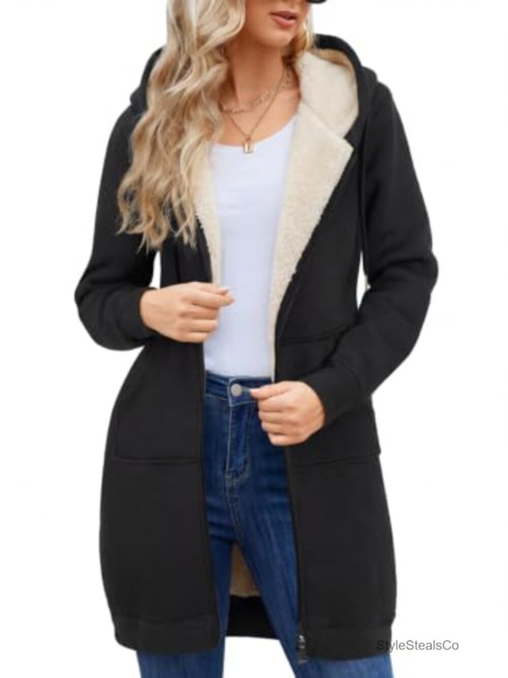 Women's Zip Up Fleece Hoodie with Pockets Heavyweight Long Sleeve Winter Jacket